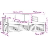  Set vanjskih sofa 4 pcs Bijela i krem 185,5 x 122,5 x 73 cm | shoptok.hr