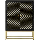  Komoda s 2 vrata crno-zlatna 55 x 30 x 75 cm masivno drvo manga | shoptok.hr