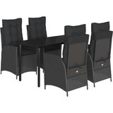  5-dijelni vrtni blagovaonski set s jastucima od poliratana crni | shoptok.hr