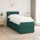  Boxspring krevet s madracem Tamnozelena 90 x 190 cm Baršun | shoptok.hr
