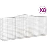 vidaXL Obokana gabionska košara 8 kos 400x50x160/180cm cinkano železo, (21000395) | Shoptok.si
