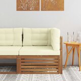  Vanjska kutna sofa Čvrsto drvo akacije Prirodna | shoptok.hr