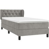 Box spring postelja z vzmetnico svetlo siva 80x200 cm žamet, (20899093) | Shoptok.si