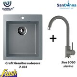 Granitna sudopera kvadratna SIVA i Slavina - SanDonna i ULGRAN U-404-342 | Eponuda.com