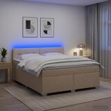  s box springom, madracem i LED-om Krem 180 x 200 cm | shoptok.hr