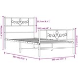  Metalni okvir kreveta uzglavlje i podnožje bijeli 107x203 cm | shoptok.hr