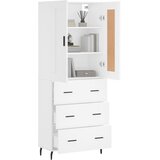  Visoka komoda bijela 69,5x34x180 cm konstruirano drvo Slike