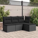  Vrtna stolica s jastukom crna 55x55x37 cm poli ratan | shoptok.hr