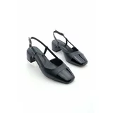 Marjin Women's Scarf Open Back Classic Heeled Shoes Sedor Black