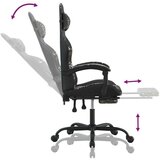  Okretna igraća stolica s osloncem crno-maskirna od umjetne kože | shoptok.hr