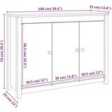 Komoda črna 100x35x74 cm trdna borovina, (20654715) | Shoptok.si