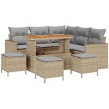  Sjedeća garnitura za vrt 10 kom. 7-Broj sjedala Bež 212.5 x 212.5 x 85 cm | shoptok.hr