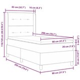 Box spring krevet s uzglavljem Plava 80 x 200 cm Baršun - Tamno plava 80 x 200 cm Prošiveno gumbima | shoptok.hr