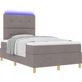  LED Box Spring Krevet Sivo-smeđa 120 x 200 cm tkanina | shoptok.hr