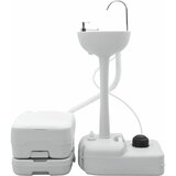  Kamperski WC set 2 pcs Siva i bijela Polietilen Visoke Gustoće | shoptok.hr