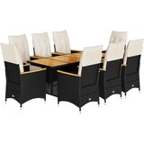  9-dijelni vrtni bistro set od poliratana s jastucima crni | shoptok.hr