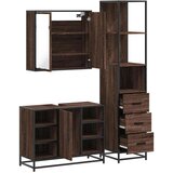  3-dijelni set kupaonskog namještaja boja smeđeg hrasta drveni | shoptok.hr