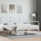 vidaXL metalni okvir kreveta uzglavlje i podnožje bijeli 140x200 cm | shoptok.hr