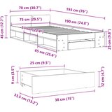  Okvir kreveta s ladicom boja dimljenog hrasta 75x190 cm drveni | shoptok.hr