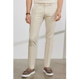 AC&Co / Altınyıldız Classics Men's Ecru Slim Fit Slim Fit Trousers with Side Pockets, Cotton Stretchy Dobby Trousers. Cene