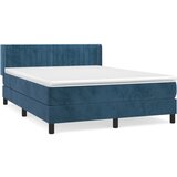  The Living Store Box spring postelja z vzmetnico temno modra 140x190cm žamet - Box Spring Postelja, (21490838) | Shoptok.si