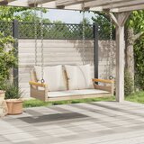  Klupa za ljuljanje s jastucima bež 109x62x40 cm od poliratana | Eponuda.com