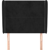  Uzglavlje s ušima crno 103x23x118/128 cm baršunasto | shoptok.hr