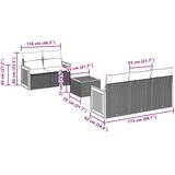  6-dijelni set vrtnih sofa s jastucima crni od poliratana | shoptok.hr