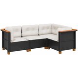  4-dijelni set vrtnih sofa od poliratana s jastucima crni | shoptok.hr