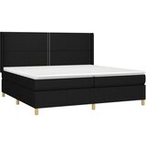  Box spring postelja z vzmetnico črn 200x200 cm blago, (20851642) | Shoptok.si