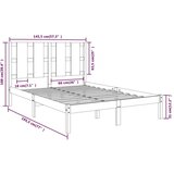  Posteljni okvir črn iz trdne borovine 140x190 cm, (20643129) | Shoptok.si