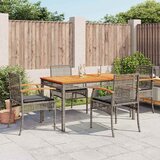  5-dijelni vrtni blagovaonski set sivi od poliratana Siva 140 cm table length | shoptok.hr
