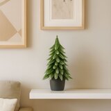  Umjetno ukrasno božićno drvce u posudi, srebrne boje, 22x10 cm | shoptok.hr