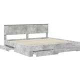  Konstrukcija postelje z vzglavjem Betonsko siva 200 x 200 cm, (5000103425) | Shoptok.si