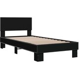  Okvir za krevet crni 75 x 190 cm od konstruiranog drvo i metal | Shoptok.si