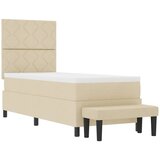  Krevet s opruga kutije s uzglavljem Krema 80 x 200 cm tkanina | shoptok.hr