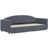  Izvlečna dnevna postelja s predali temno siva 80x200 cm žamet, (20936882) | Shoptok.si