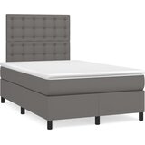 Krevet s oprugama i madracem sivi 120x200 cm od umjetne kože | shoptok.hr
