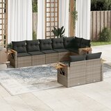  8-dijelni set vrtnih sofa od poliratana s jastucima sivi | shoptok.hr