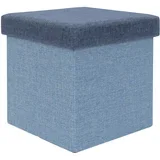 Zložljiv tabure s pokrovom 33x33xh33cm / moder / poliester, mdf, (5000199751)