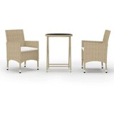 vidaXL 3-dijelni vrtni bistro set od poliratana i kaljenog stakla bež | shoptok.hr