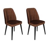 Hanah home Alfa-436 V2 BrownBlack Chair Set (2 Pieces) | ePonuda.com
