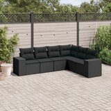 vidaXL 6-dijelni set vrtnih sofa s jastucima crni od poliratana | shoptok.hr