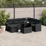  The Living Store Vrtna sedežna garnitura 8-delna z blazinami črn poli ratan - Vrtna Sedežna Garniture, (21463457) | Shoptok.si