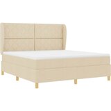  Krevet s opruga kutije s uzglavljem Krema 200 x 180 cm tkanina | shoptok.hr