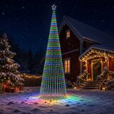  LED božićno drvce 1028 LED lampica Višebojno Čelik Crna | shoptok.hr
