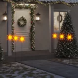 vidaXL Božićna svjetla sa šiljcima 3 kom LED sklopiva žuta 35 cm