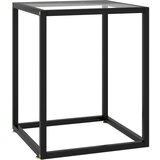 vidaXL Klubska mizica črna s kaljenim steklom 40x40x50 cm | Shoptok.si