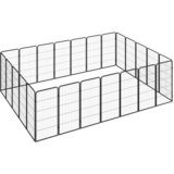  Ograda za pse s 24 panela crna 50 x 100 cm čelik obložen prahom | shoptok.hr