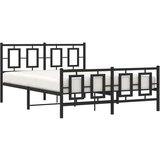Metalni okvir kreveta uzglavlje i podnožje crni 140x190 cm | shoptok.hr